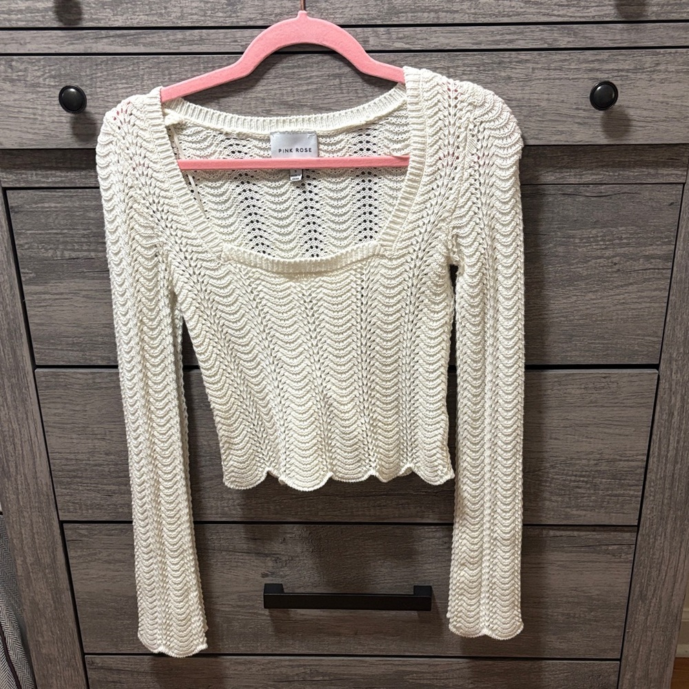 Cream Knit Top (by Pink Rose)